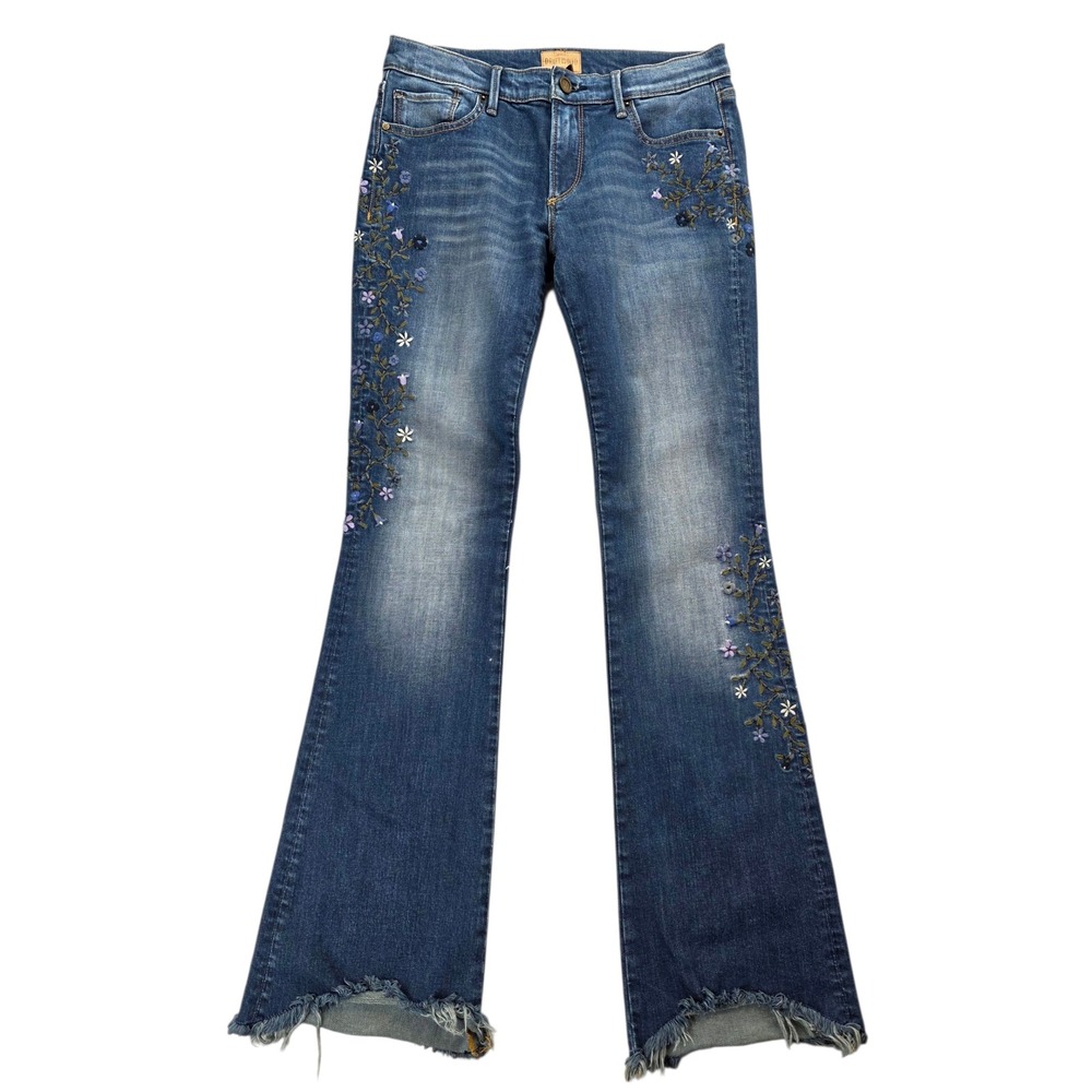 DRIFTWOOD Blue Embroidered Flare Jeans